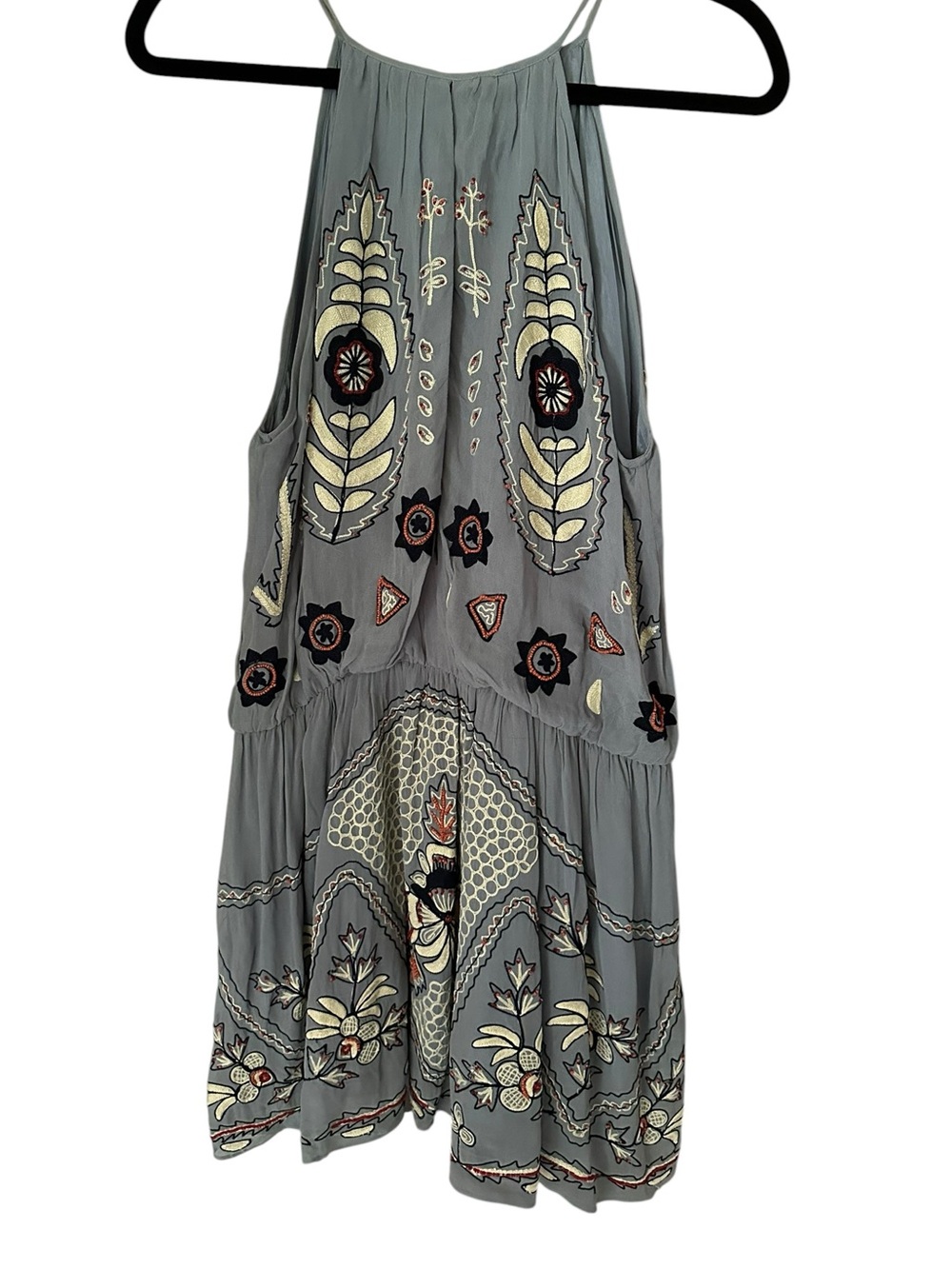 Free People Mother Nature Sleeveless Embroidered Light Blue Dress Size Medium - Picture 3 of 6
